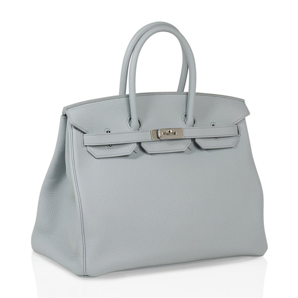 Birkin 35 Bag Blue Bleu Pale Togo Palladium Hardware