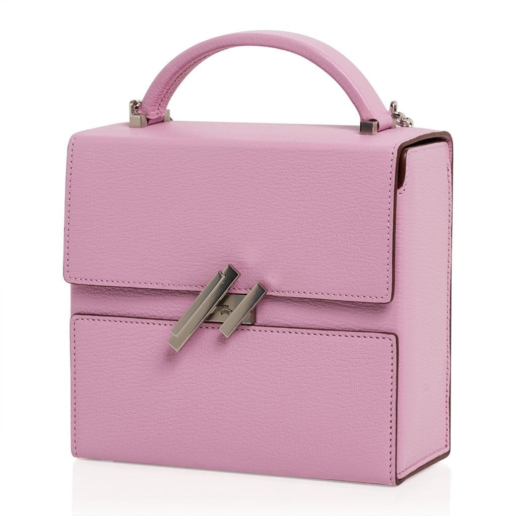 Cinhetic Bag Mauve Chevre Leather Palladium Hardware New w/ Box