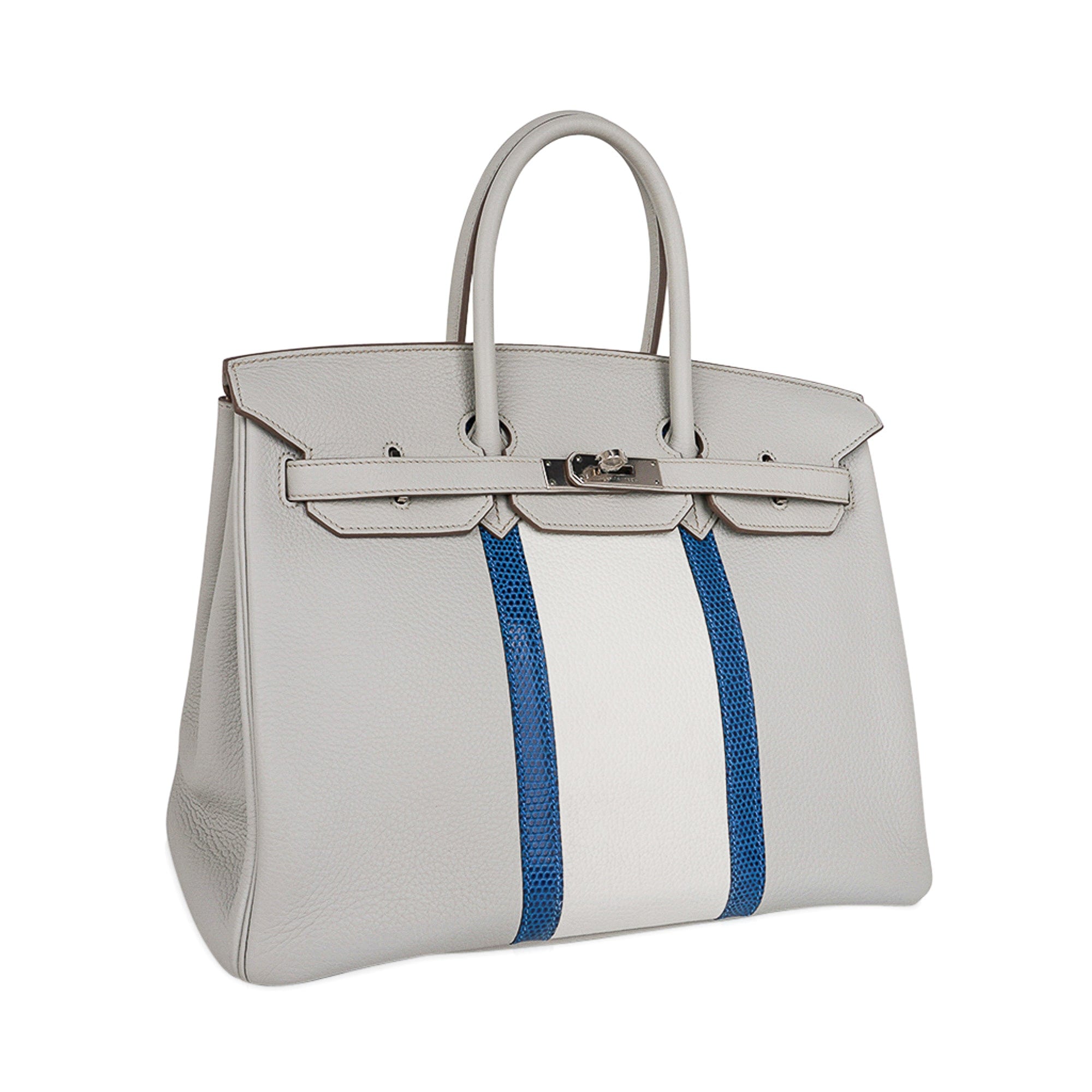 Limited Edition Club Birkin 35 Bag Gris Perle Blanc Clemence Leather with Palladium Hardware