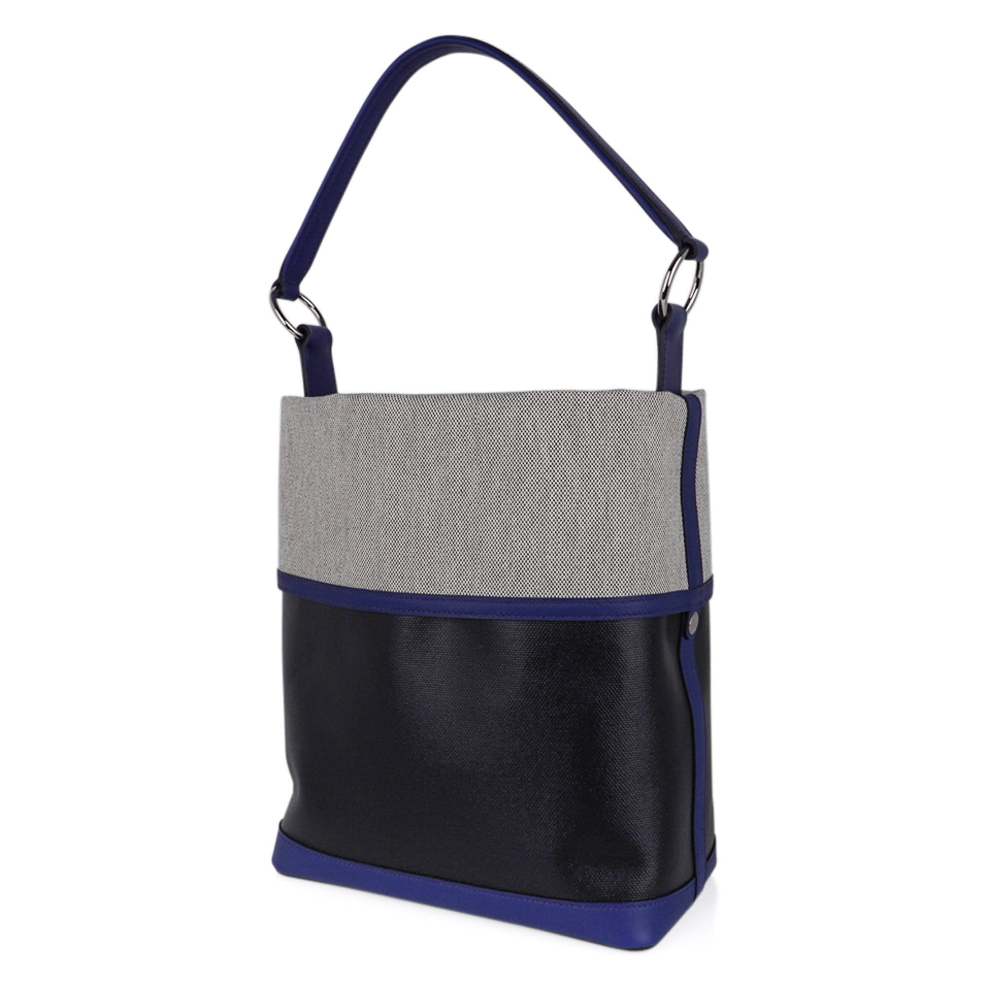 Col Roule Bag Noir Toile Berline Bleu Saphir and Toile Tote