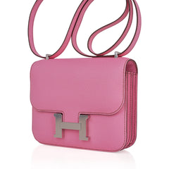 Constance 18 Mini Bag 5P Pink Epsom Palladium Hardware