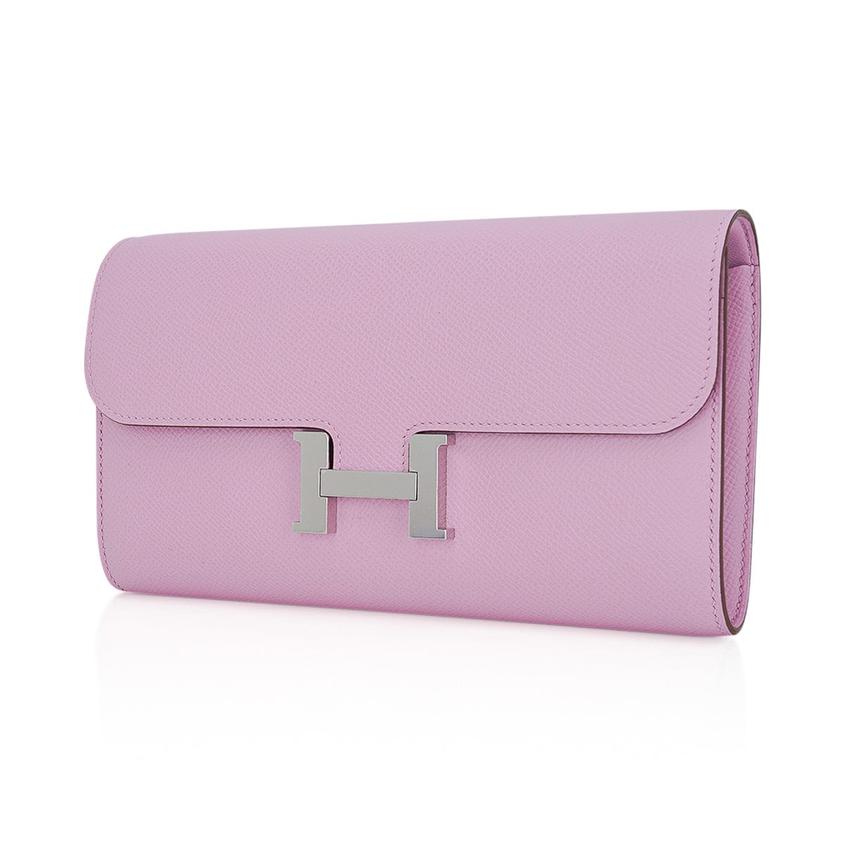 Constance Long To Go Wallet Mauve Sylvestre Epsom Leather with Palladium Hardware