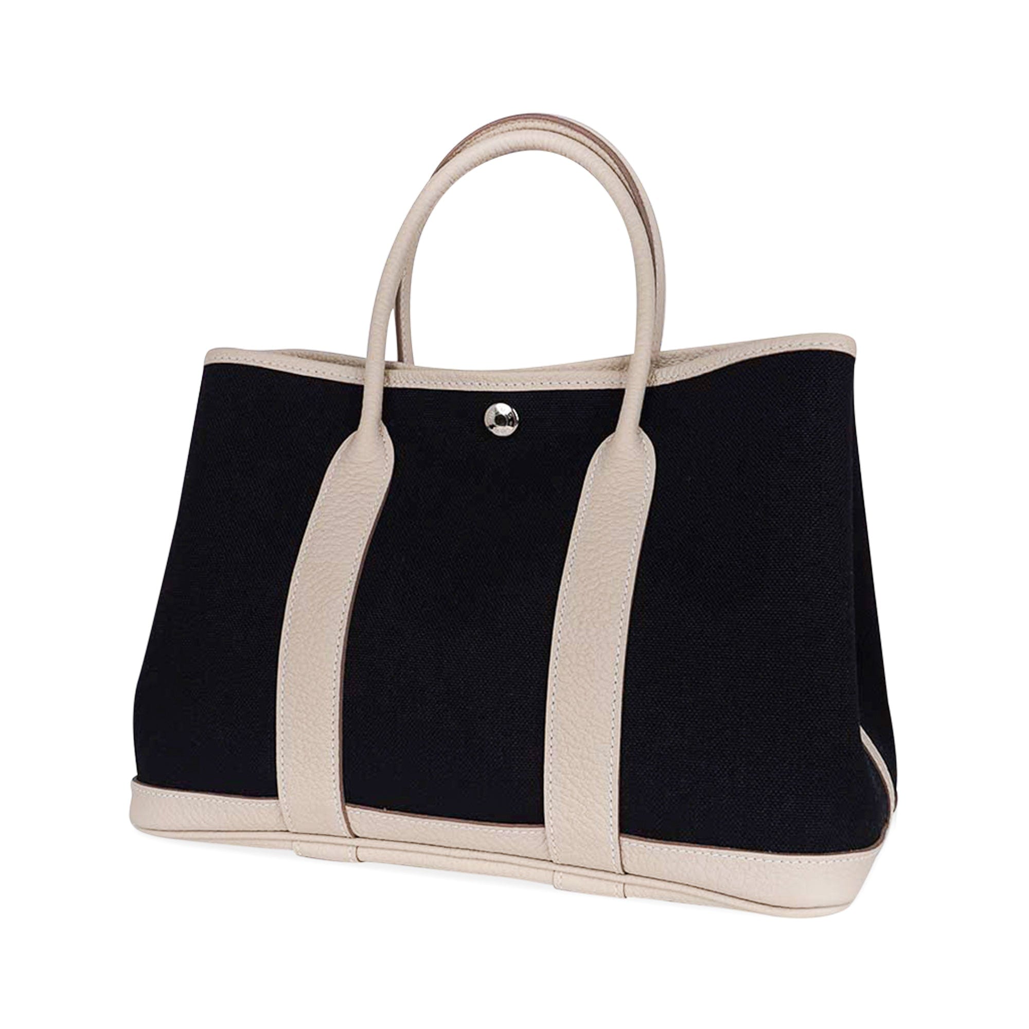Bag Garden Party 30 Bag Black Canvas / Craie Negonda Leather Palladium