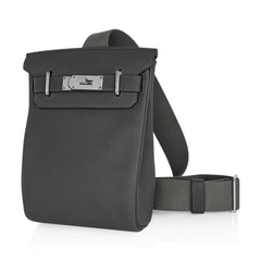Hac a Dos PM Backpack Vert de Gris Togo Leather with Palladium Hardware