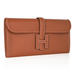 Jige Elan 29 Gold Clutch Bag Evercolor Leather