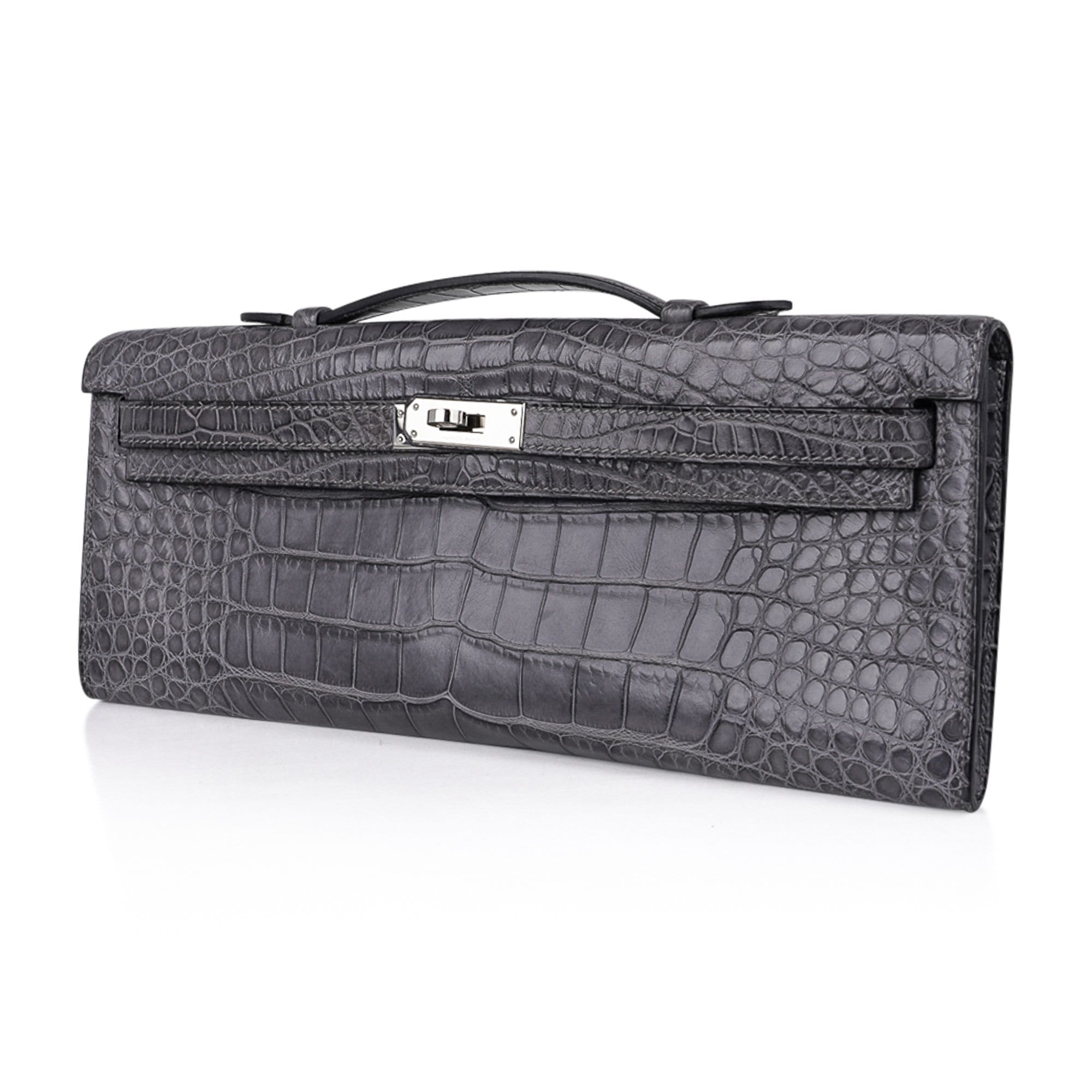 Kelly Cut Bag Gris Paris Grey Matte Alligator Palladium VERY rare