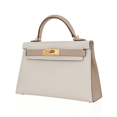 Special Order HSS Mini Kelly 20 Sellier Bag Nata and Trench Epsom Leather with Gold Hardware