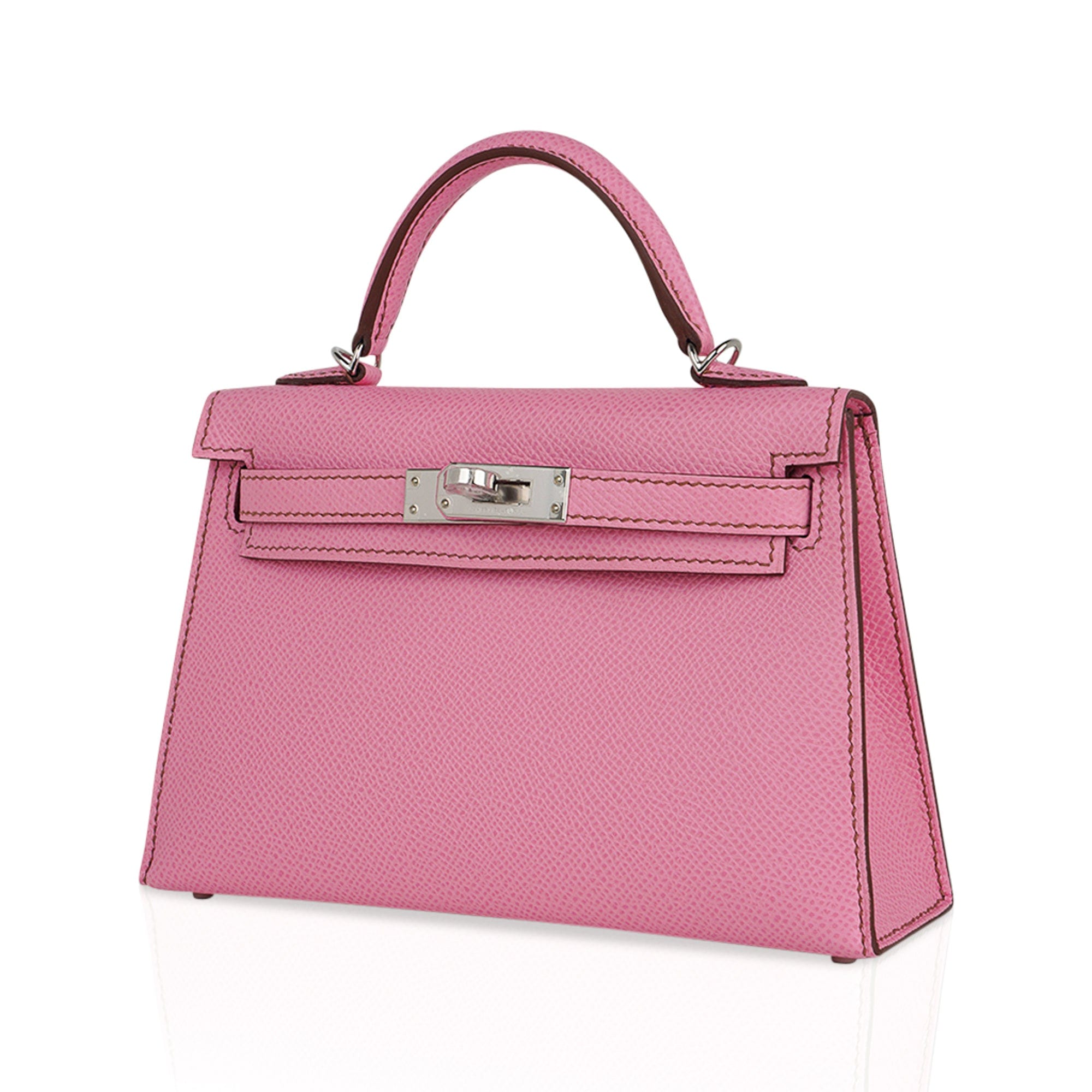 Mini Kelly 20 Sellier Bag in 5P Pink Bubblegum Epsom Leather with Palladium Hardware