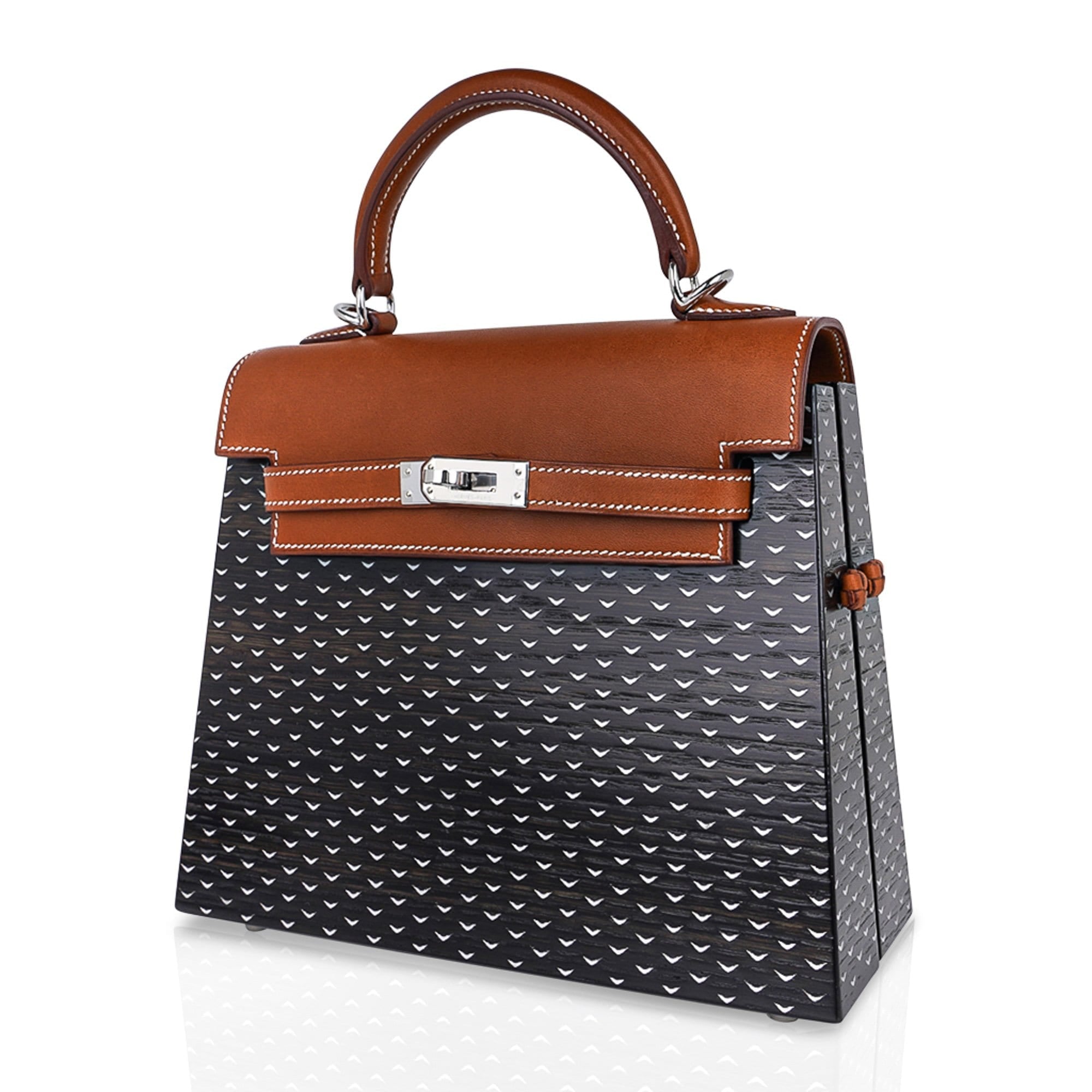 Limited Edition Kellywood 22 Bag Oak Bog, Barenia Leather, & Aluminum Inlay with Palladium Hardware