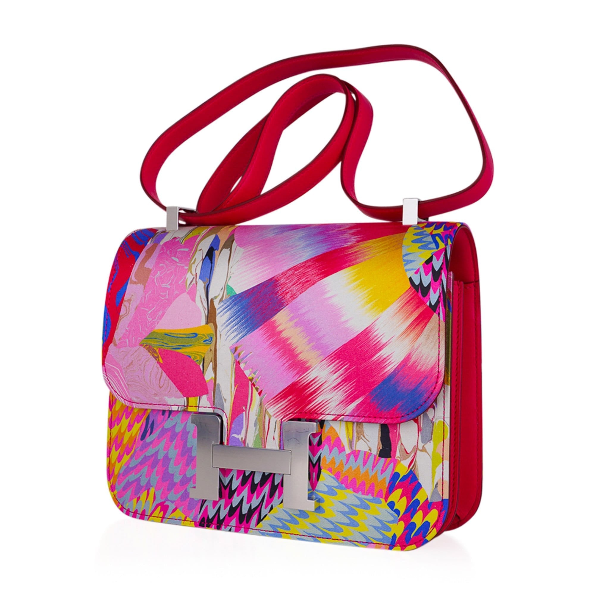 Limited Edition Constance Bag 24 Marble Silk with Palladium Hardware
