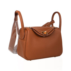 Mini Lindy 20 Bag Gold Clemence Leather with Gold Hardware
