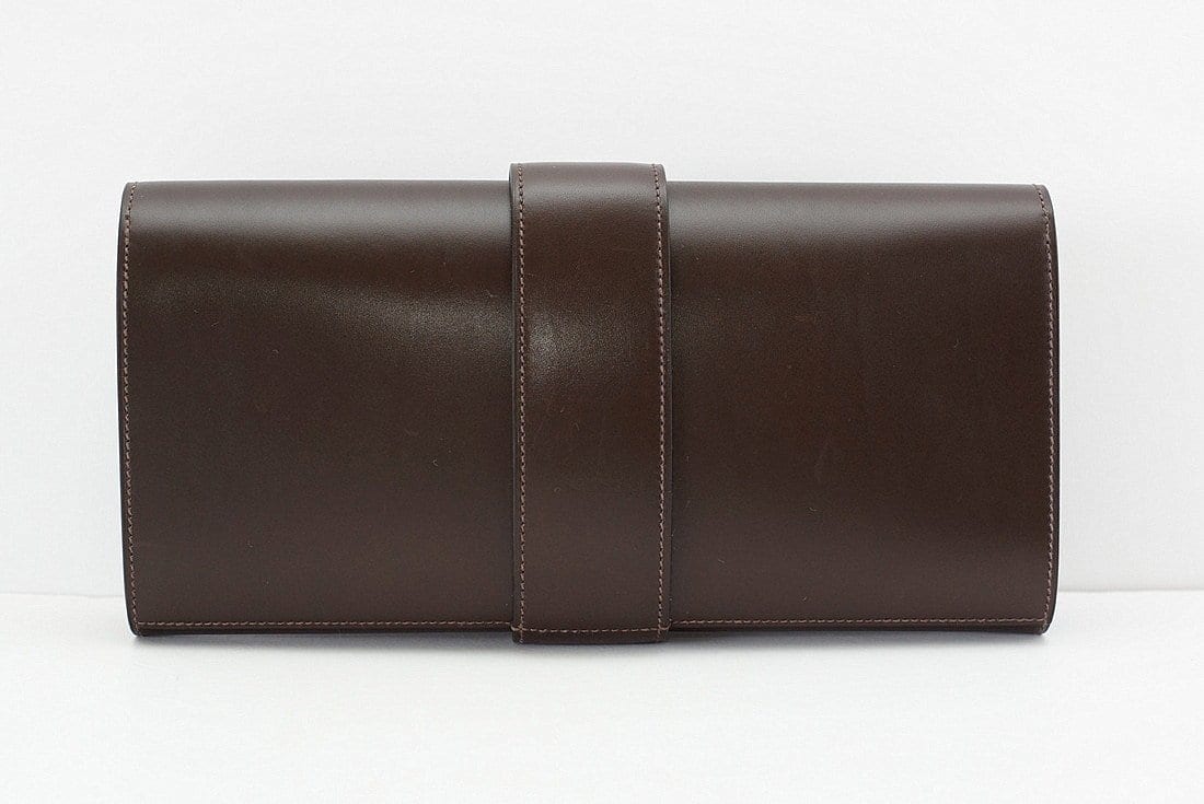 Medor Clutch Bag Chocolate Box Leather Palladium