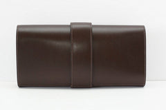 Medor Clutch Bag Chocolate Box Leather Palladium