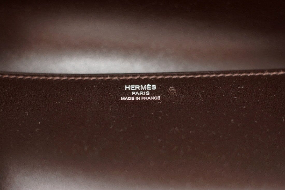 Medor Clutch Bag Chocolate Box Leather Palladium