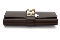 Medor Clutch Bag Chocolate Box Leather Palladium