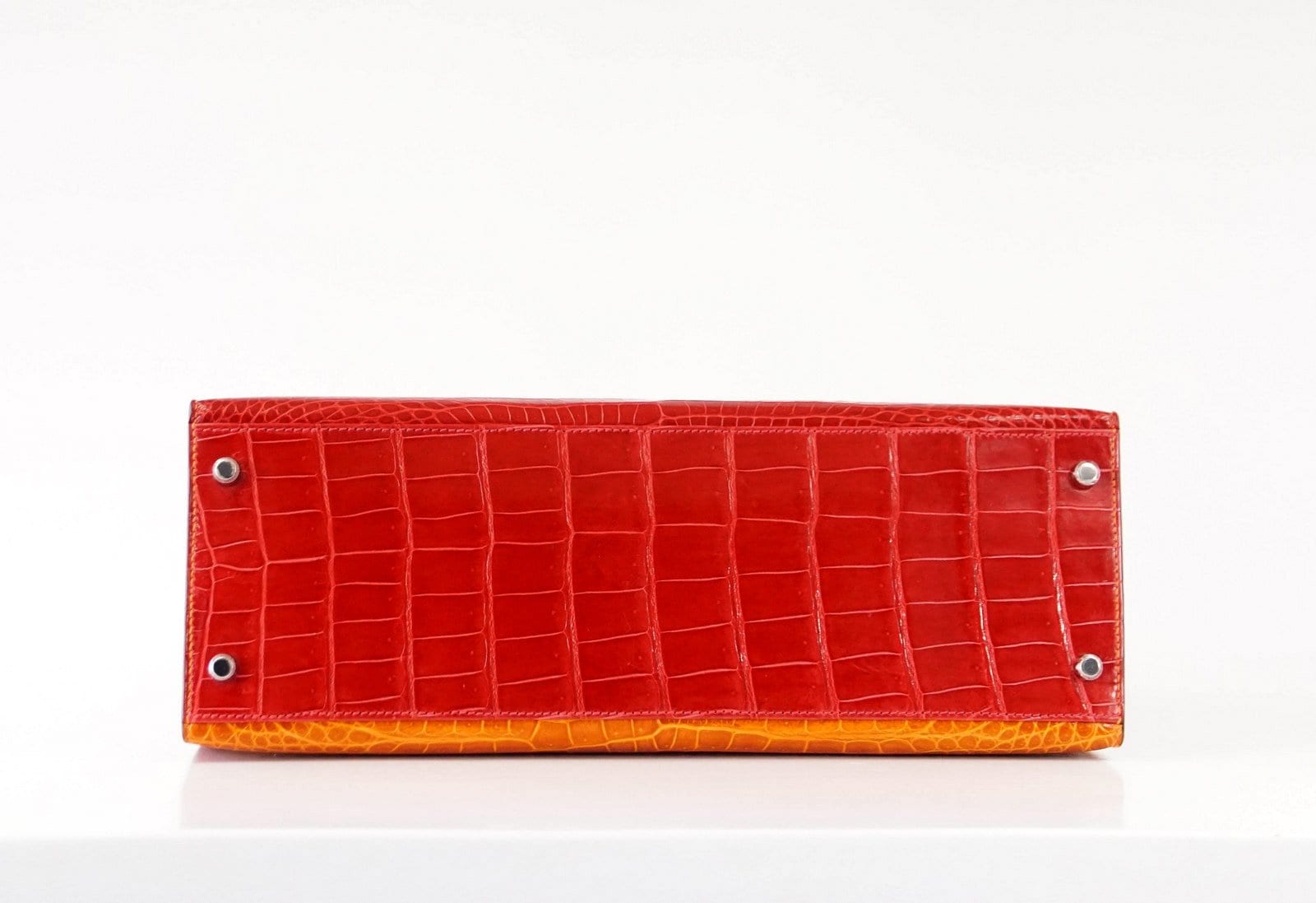 Kelly 35 Bag Tri Color Horseshoe Porosus Crocodile Palladium
