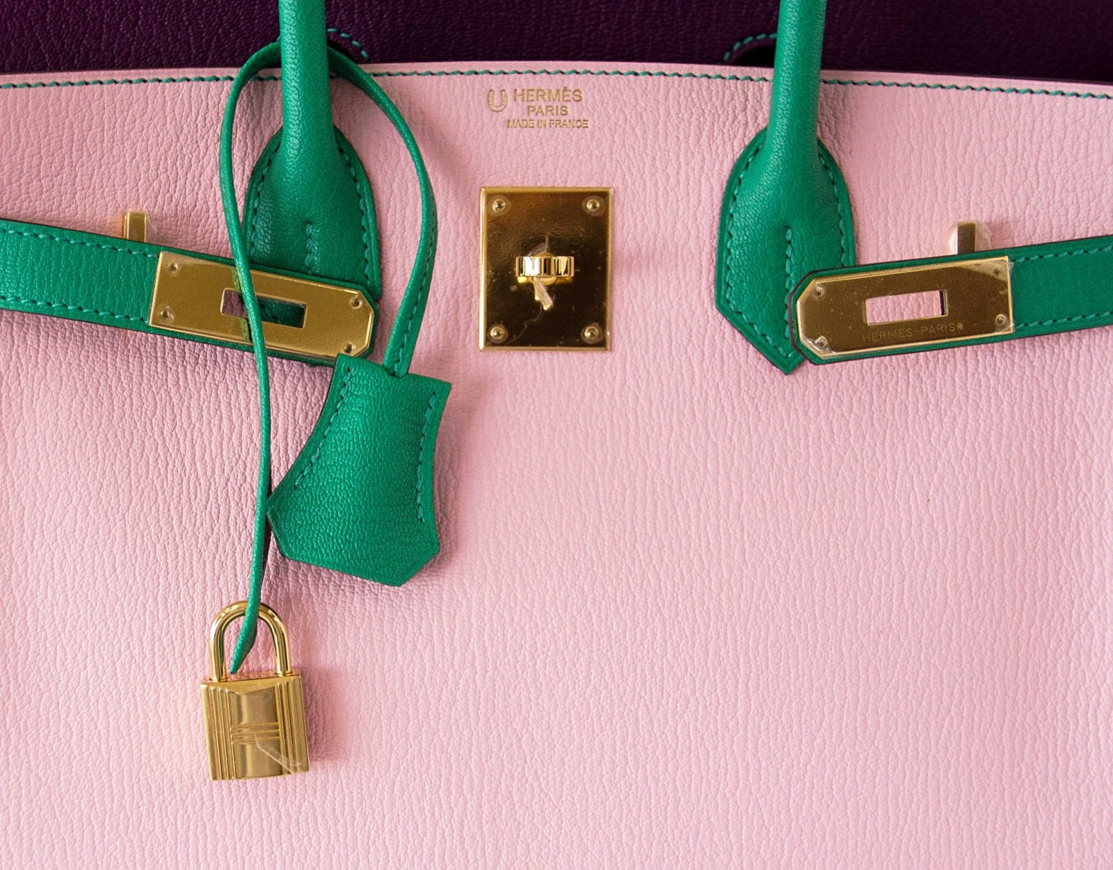 Birkin 30 Bag Tri-Color HSS Rose Sakura Anemone Bamboo Chevre Gold