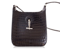 Vespa TPM Matte Black Crocodile Crossbody Shoulder Bag