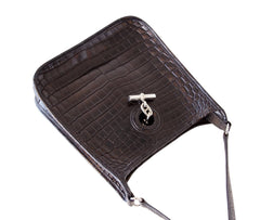 Vespa TPM Matte Black Crocodile Crossbody Shoulder Bag