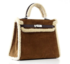 Kelly 35 Bag Rare Limited Edition Teddy Shearling Plush