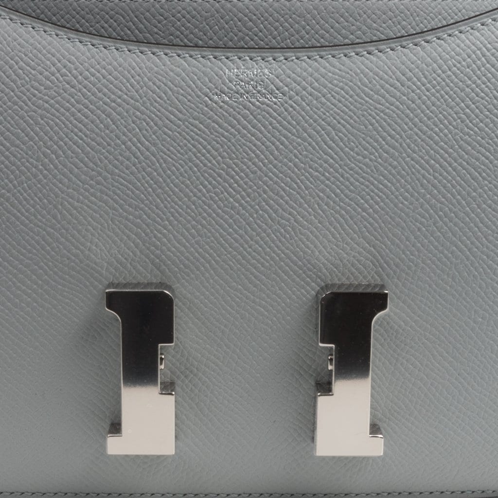 Constance 18 Bag Blue Glacier Epsom Palladium Hardware New
