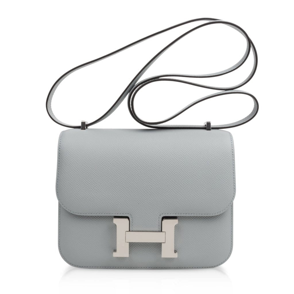 Constance 18 Bag Blue Glacier Epsom Palladium Hardware New