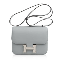 Constance 18 Bag Blue Glacier Epsom Palladium Hardware New
