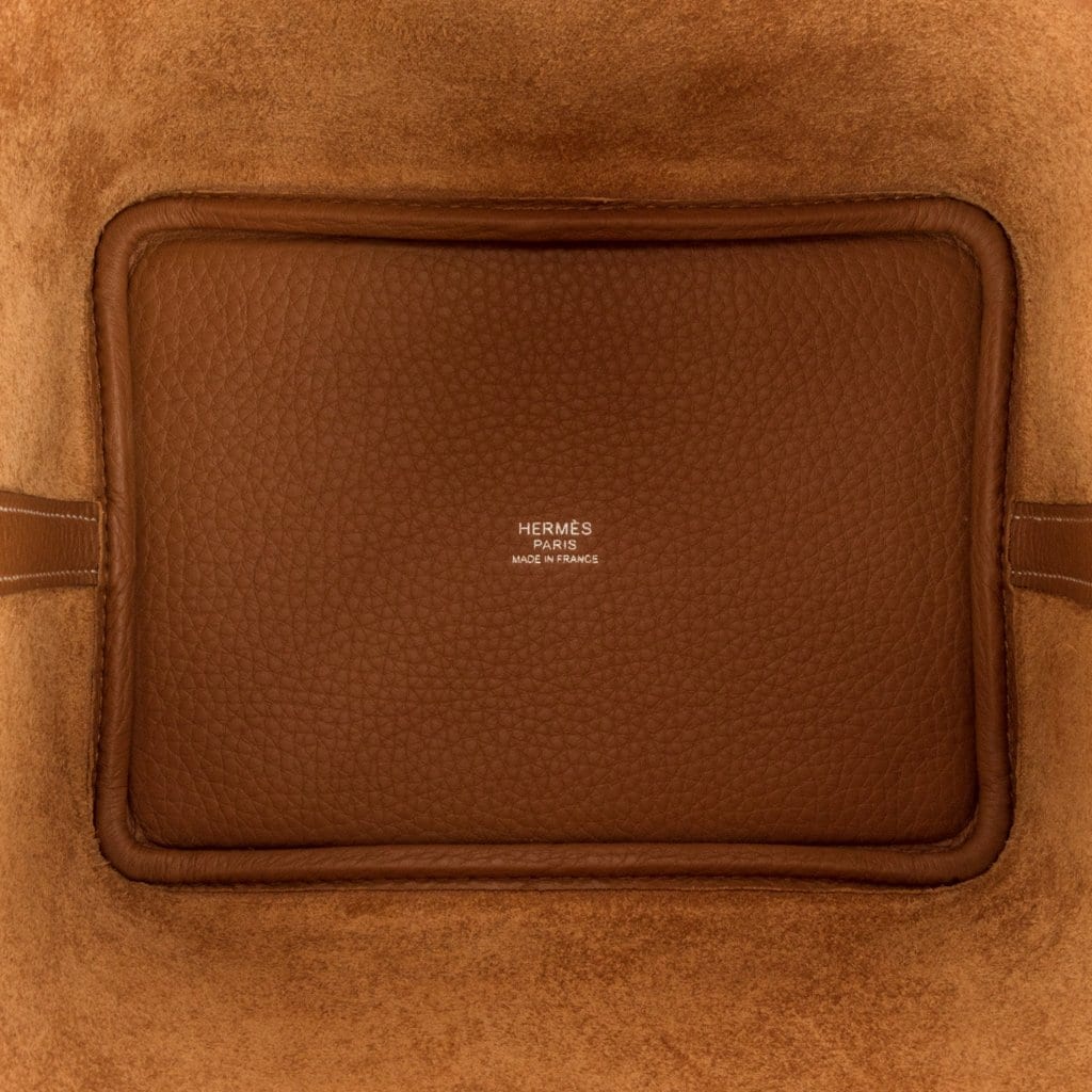 Picotin Lock 18 Bag Gold Clemence Tote Palladium Hardware