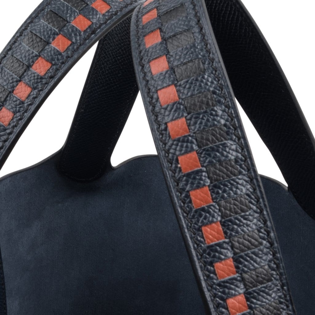 Picotin Lock 18 Tressage De Cuir PM Limited Edition Blue Indigo