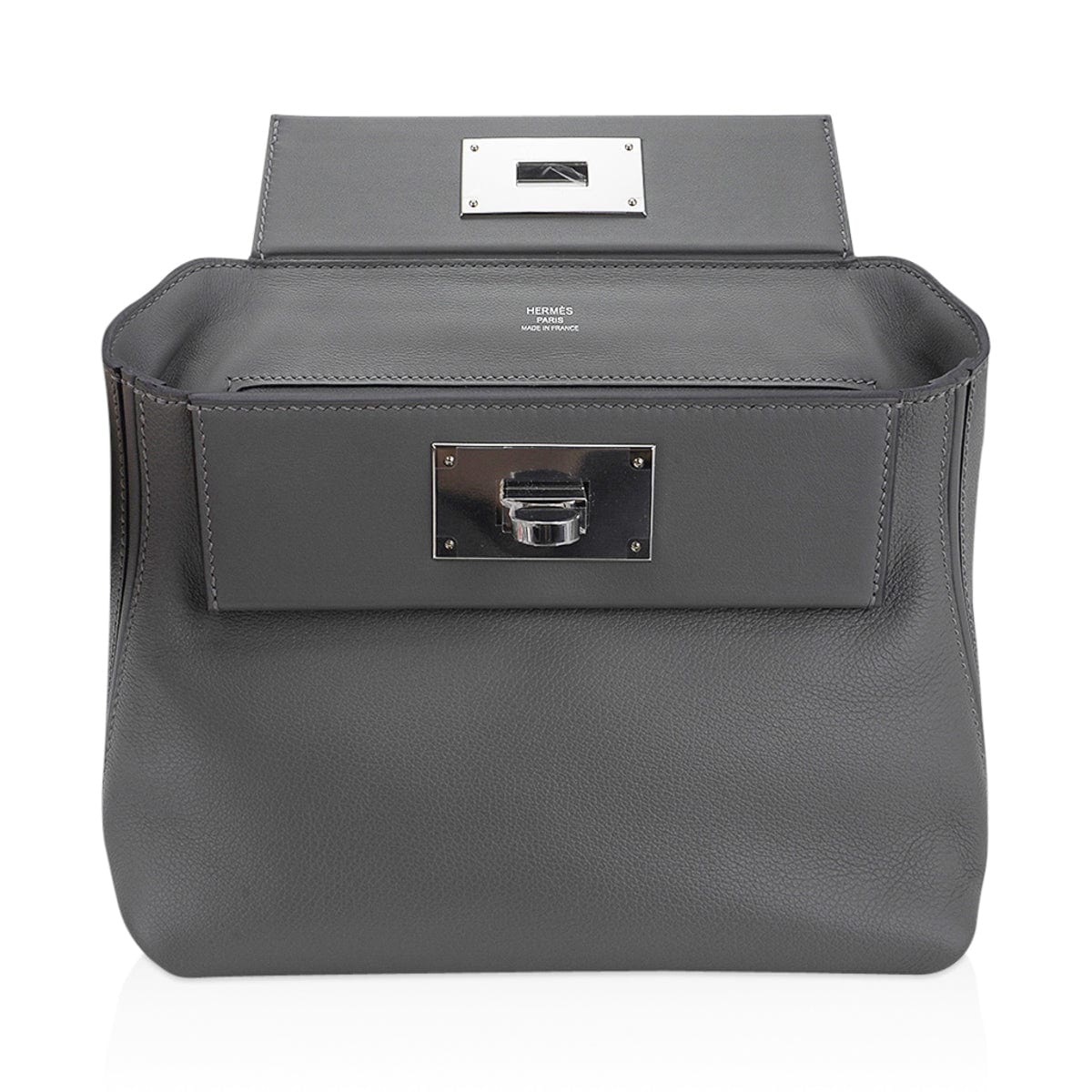 Mini 24/24 21 Bag Gris Meyer Evercolor & Swift Leather with Palladium Hardware