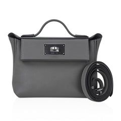Mini 24/24 21 Bag Gris Meyer Evercolor & Swift Leather with Palladium Hardware