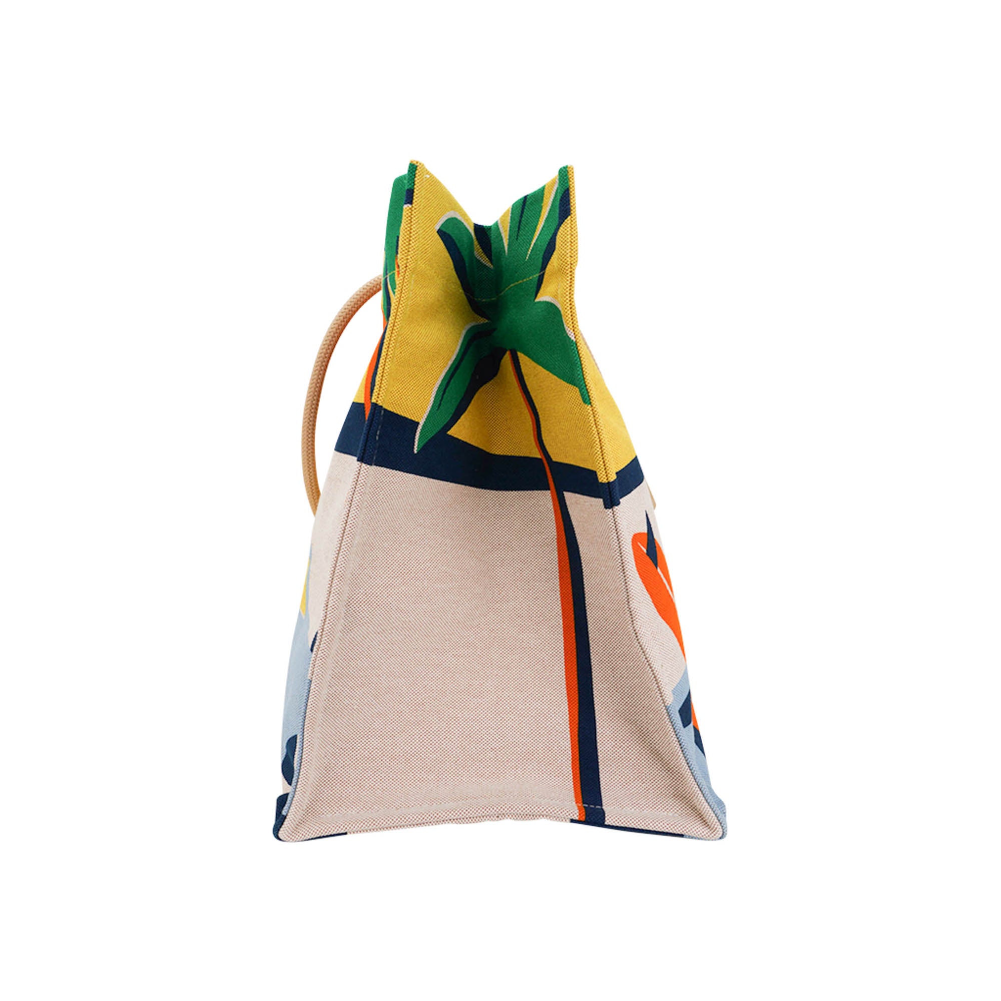 Beach Tote bag Apres la Vague Printed Toile Jaune and Blue