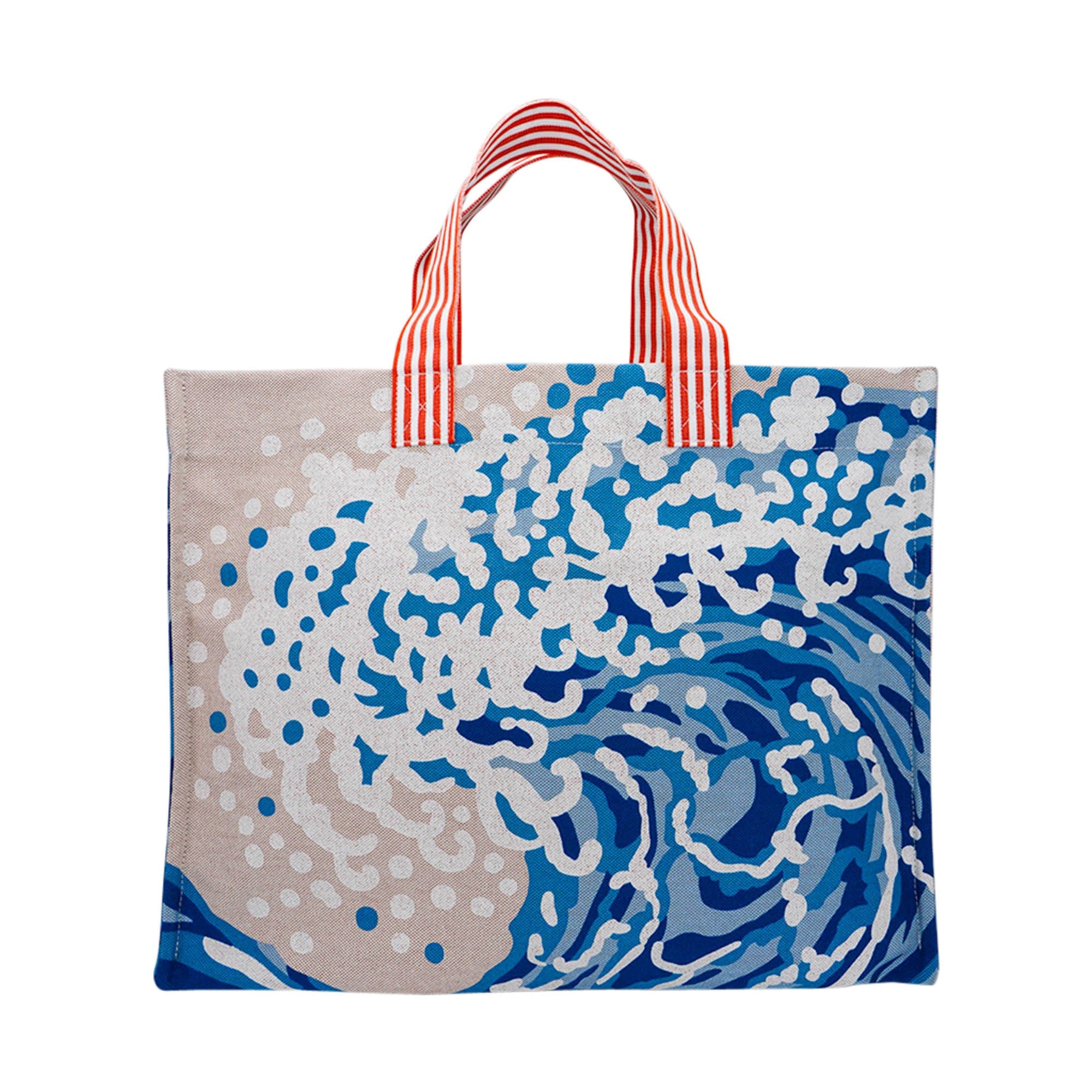 Beach Tote Wave Printed Toile Denim Bag