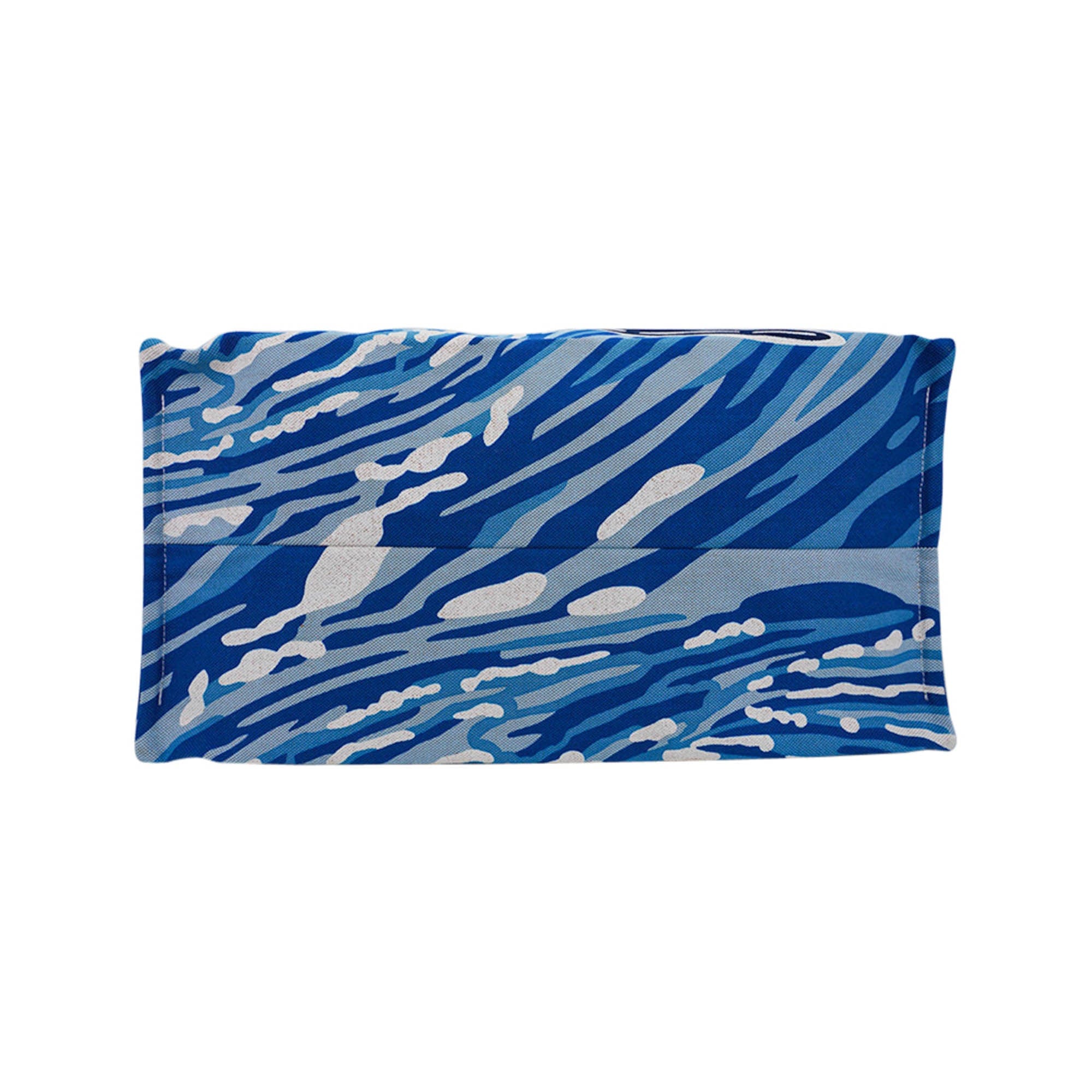 Beach Tote Wave Printed Toile Denim Bag