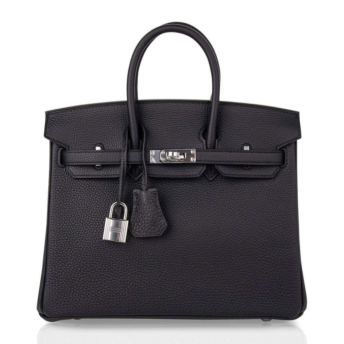 Birkin 25 Bag Black Palladium Hardware Togo Leather