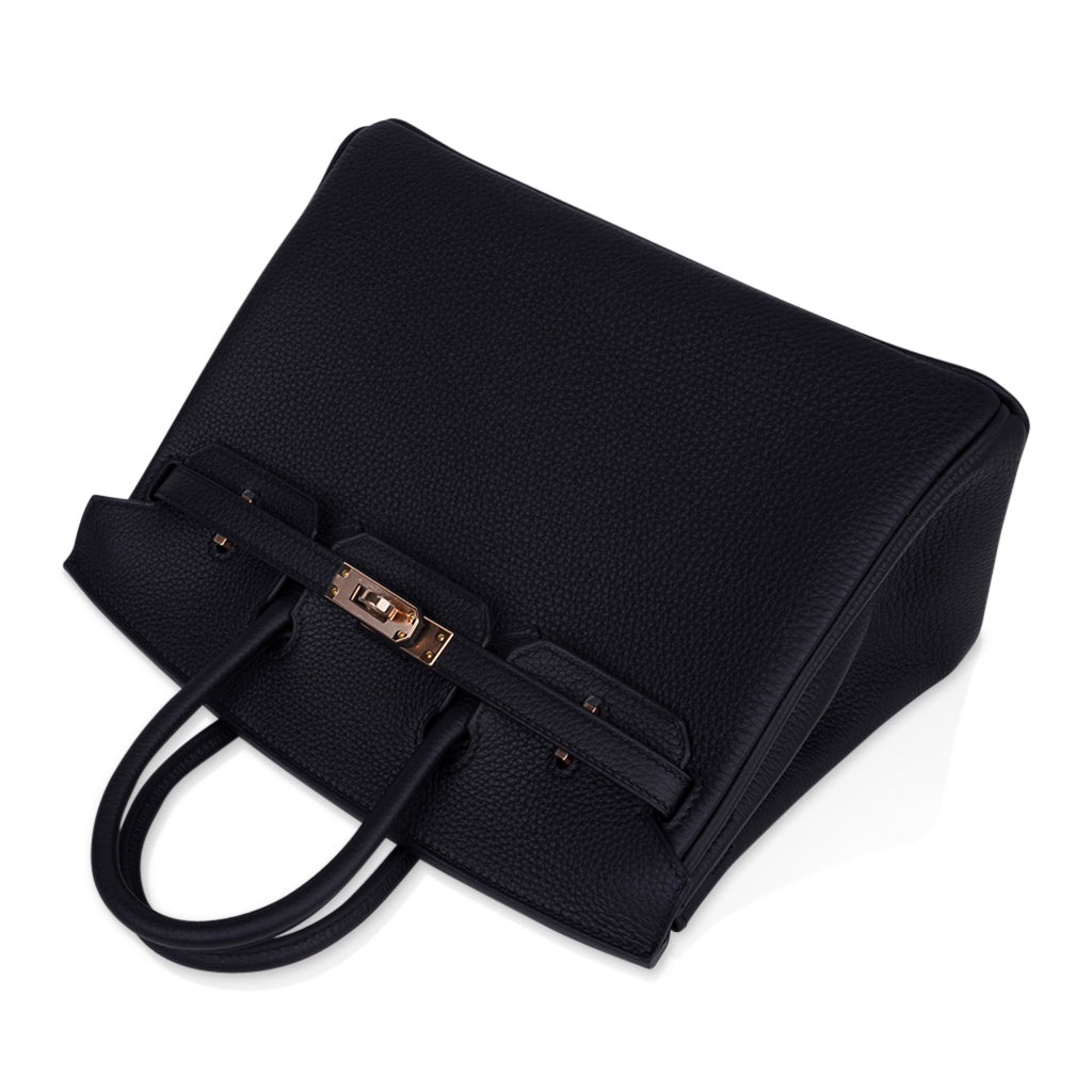 Birkin 25 Bag Black Togo Leather with Rose Gold Hardware