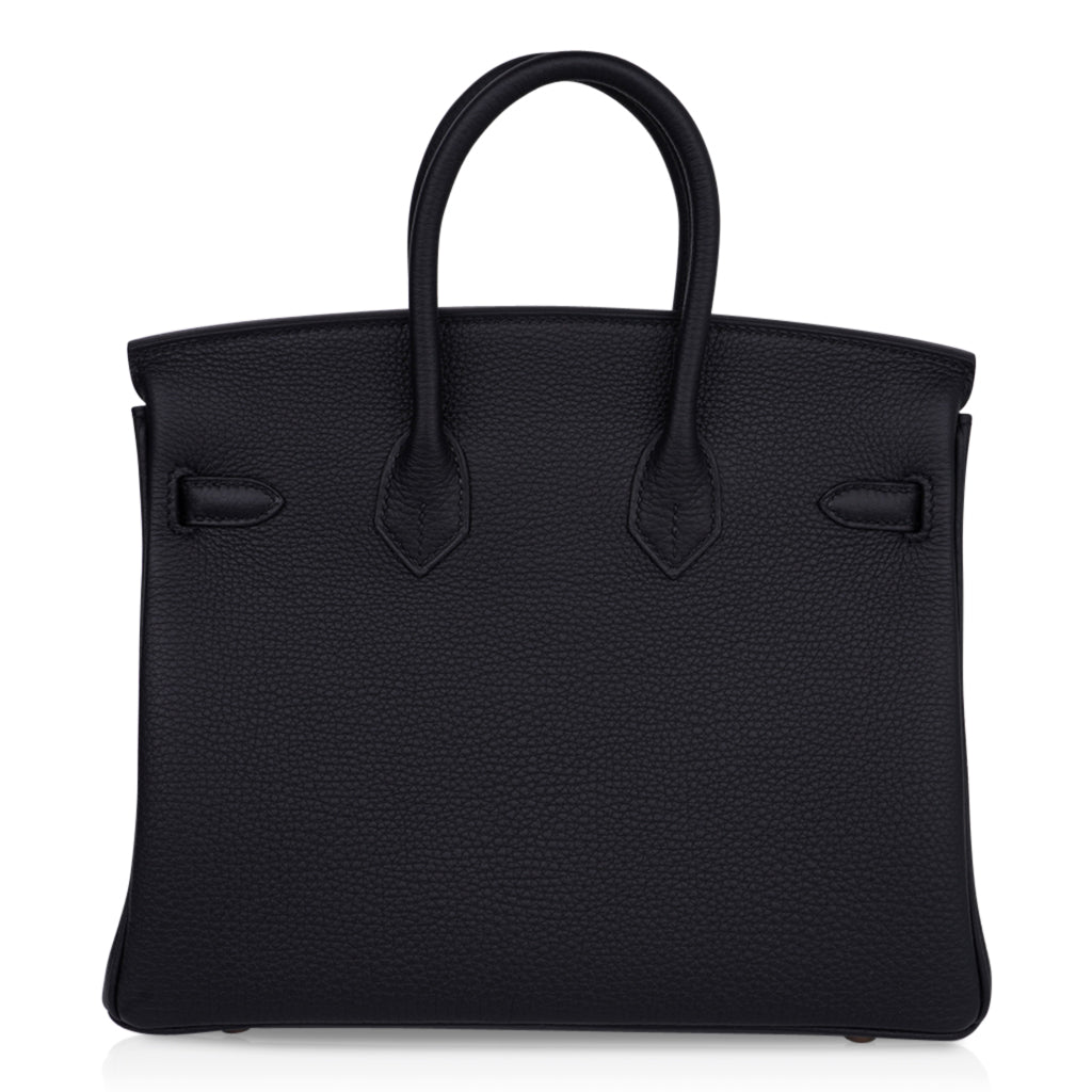 Birkin 25 Bag Black Togo Leather with Rose Gold Hardware