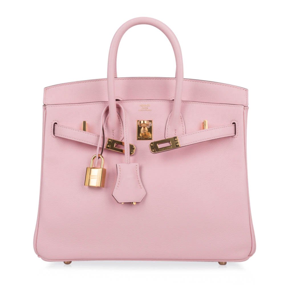 Birkin 25 Bag Rose Sakura Swift Gold Hardware Rare