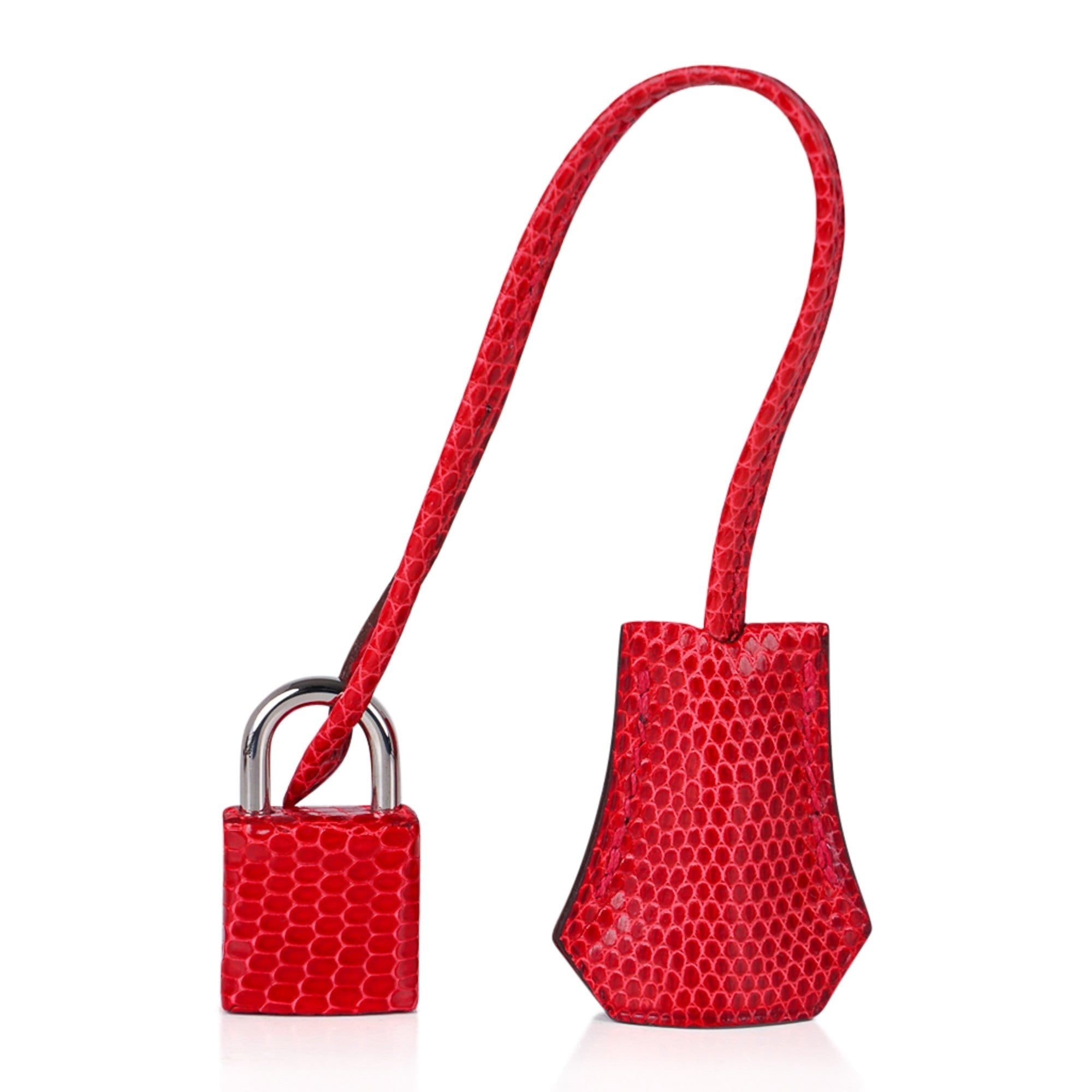 Limited Edition Birkin 25 Bag Rouge Exotic Lizard with Palladium Hardware