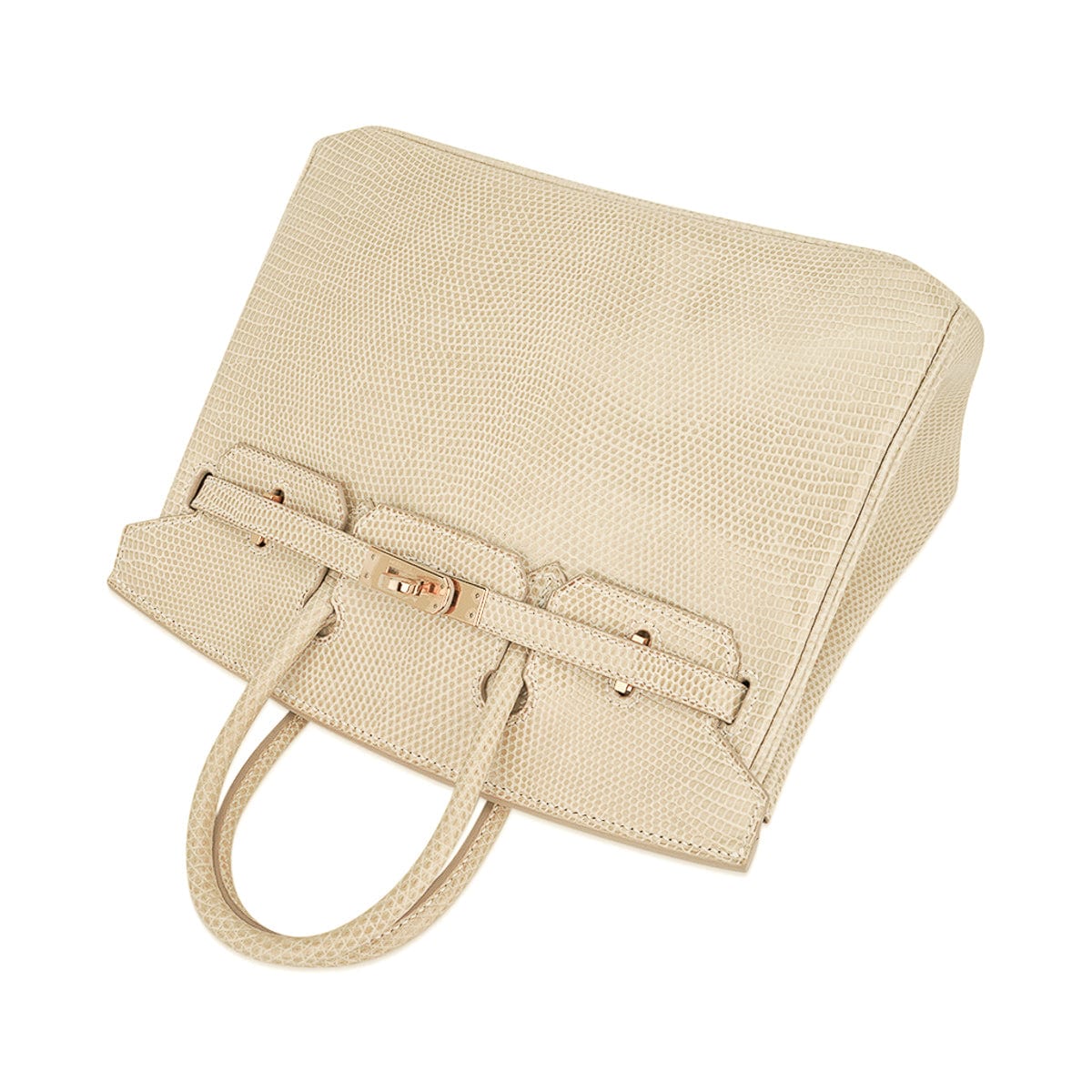 Limited Edition Vintage Birkin 25 Bag Blanc Casse Lizard with Gold Hardware