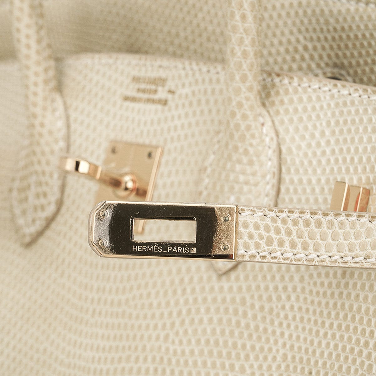 Limited Edition Vintage Birkin 25 Bag Blanc Casse Lizard with Gold Hardware