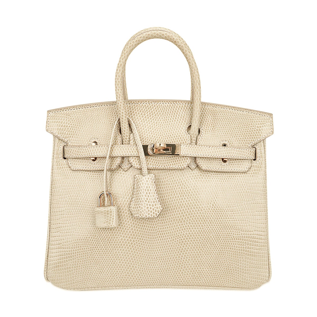 Limited Edition Vintage Birkin 25 Bag Blanc Casse Lizard with Gold Hardware