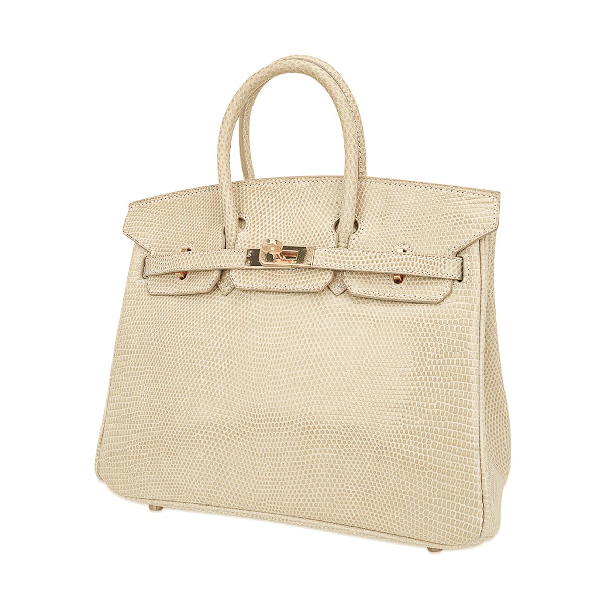 Limited Edition Vintage Birkin 25 Bag Blanc Casse Lizard with Gold Hardware