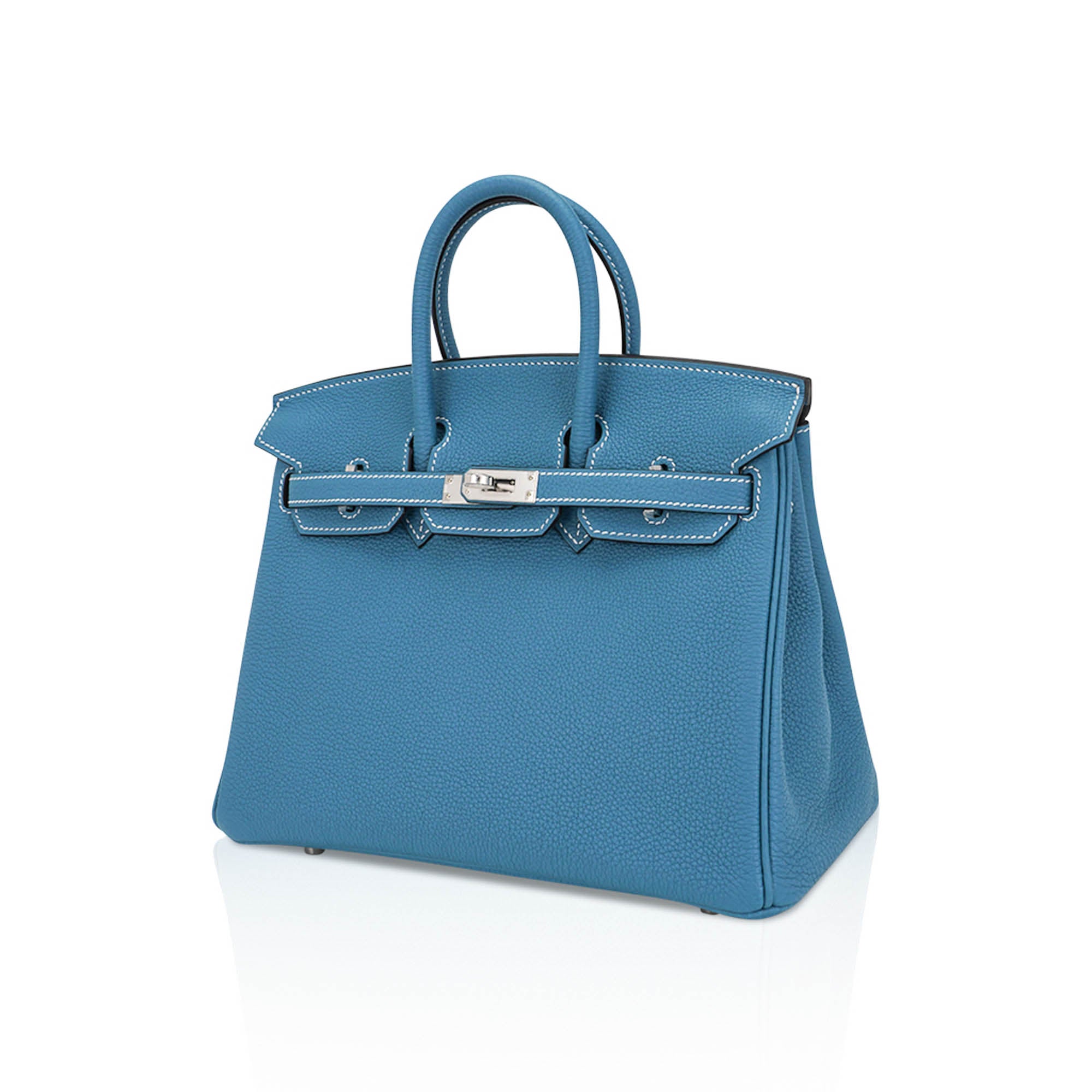 Birkin 25 Bag Blue Jean Togo Leather with Palladium Hardware