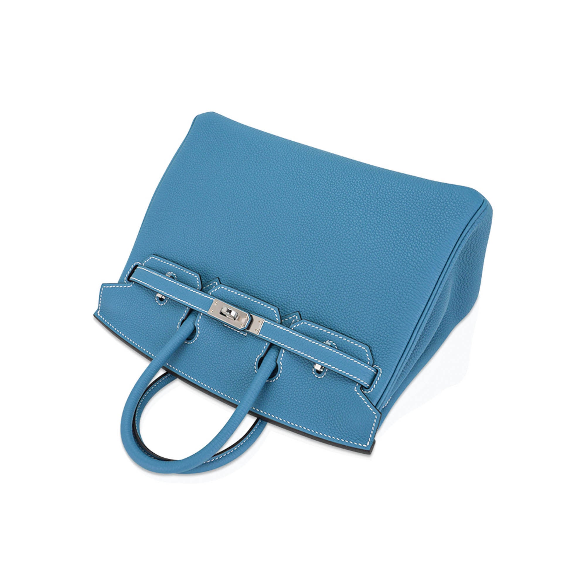 Birkin 25 Bag Blue Jean Togo Leather with Palladium Hardware
