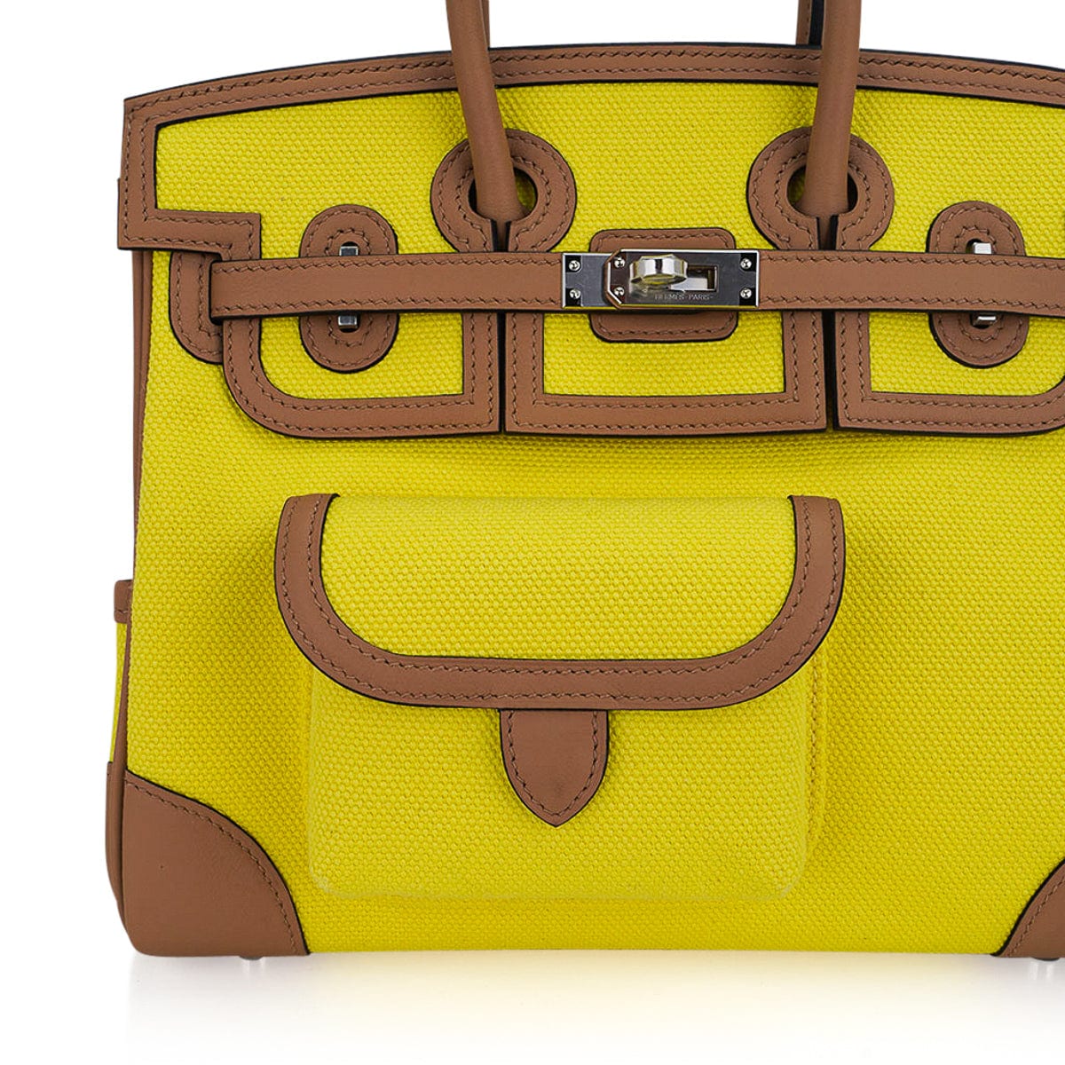 Limited Edition Birkin Cargo 25 Bag Jaune Citron Goeland Chai Swift Leather with Palladium Hardware