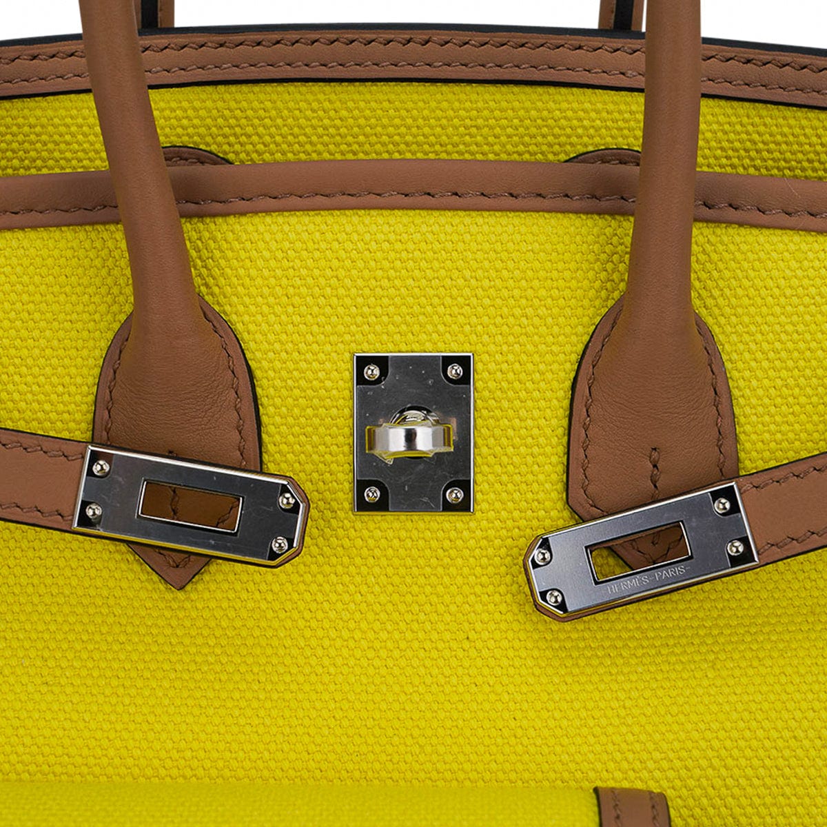 Limited Edition Birkin Cargo 25 Bag Jaune Citron Goeland Chai Swift Leather with Palladium Hardware