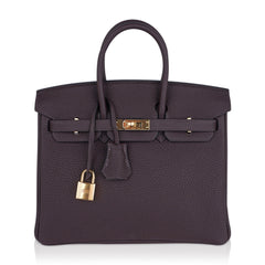 Birkin 25 Bag Chocolat Gold Hardware Togo Leather
