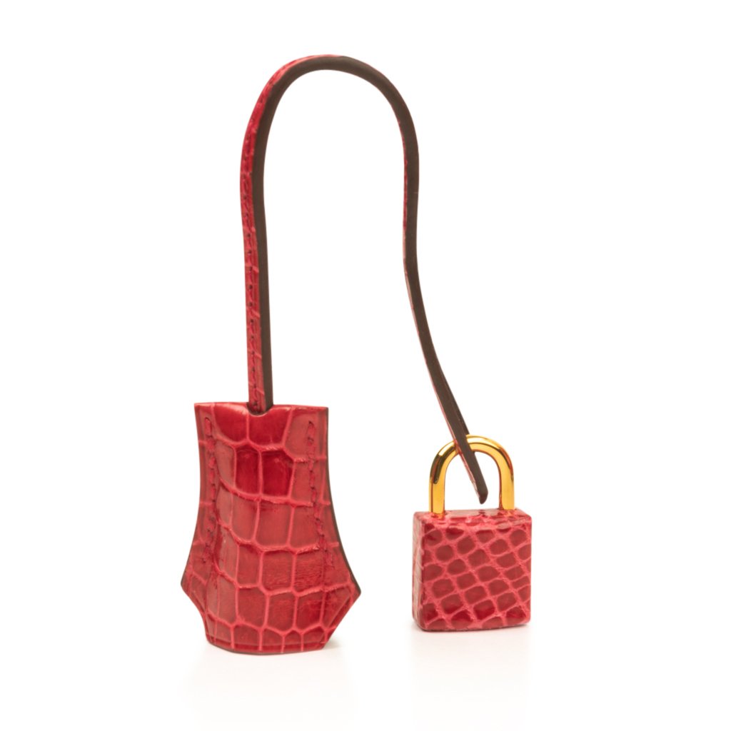 Birkin 25 Bag Red Braise Porosus Crocodile Gold Hardware Lipstick Red