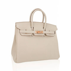 Birkin 25 Bag Craie Togo Leather with Rose Gold Hardware
